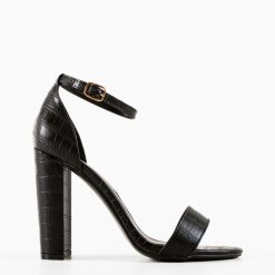 Sandale cu toc Marita Negre 4