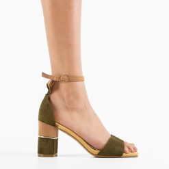 Sandale cu toc Matija Khaki 3