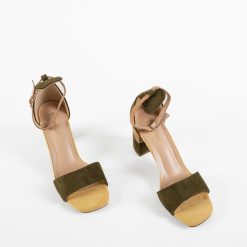 Sandale cu toc Matija Khaki 4