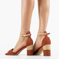 Sandale cu toc Matija Rosii 2