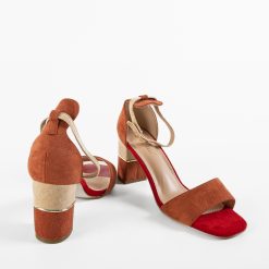 Sandale cu toc Matija Rosii 5