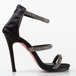 Sandale cu toc Mezon Negre 4 3