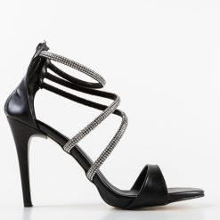 Sandale cu toc Mime Negre 4