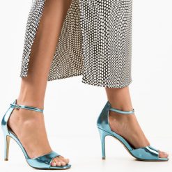 Sandale cu toc Moroilo Albastre 2