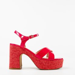 Sandale cu toc Myskyny Fuchsia 3