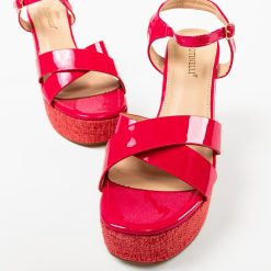 Sandale cu toc Myskyny Fuchsia 4