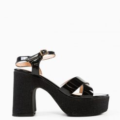 Sandale cu toc Myskyny Negre 2