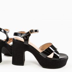 Sandale cu toc Myskyny Negre 3