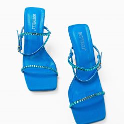 Sandale cu toc Nancy Albastre 5