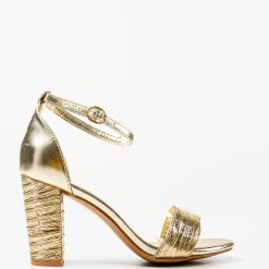 Sandale cu toc Nneka Aurii 3