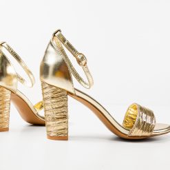 Sandale cu toc Nneka Aurii 6