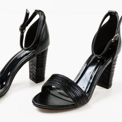 Sandale cu toc Nneka Negre 4
