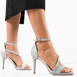 Sandale cu toc Ojah Argintii 2