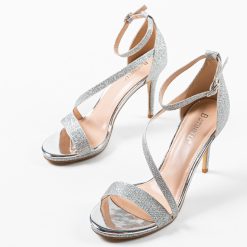 Sandale cu toc Ojah Argintii 4