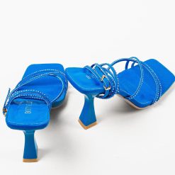 Sandale cu toc Park Albastre 4