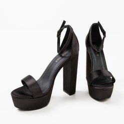 Sandale cu toc Rajesh Negre 4