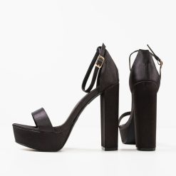 Sandale cu toc Rajesh Negre 7