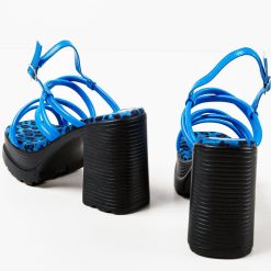 Sandale cu toc Rarab Albastre 4