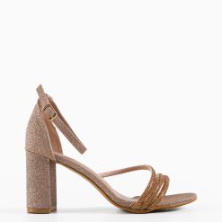 Sandale cu toc Stacey Aurii 3