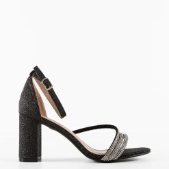 Sandale cu toc Stacey Negre 2 4