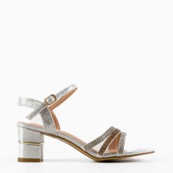 Sandale cu toc Sunbell Argintii 3