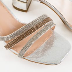 Sandale cu toc Sunbell Argintii 6