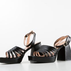 Sandale cu toc Tago Negre 3