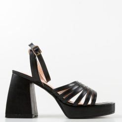 Sandale cu toc Tago Negre 4