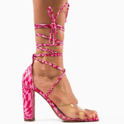 Sandale cu toc Tunis Roz 3