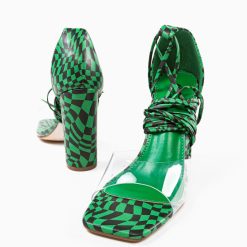 Sandale cu toc Tunis Verzi 5