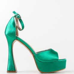 Sandale cu toc Tunyt Verzi 4