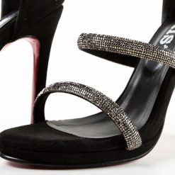 Sandale cu toc Ygna Negre 6