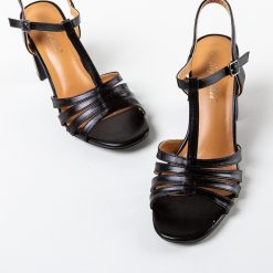 Sandale cu toc Zakk Negre 4