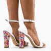 Sandale dama Florys Albe-Sandale cu toc-Sandale cu toc