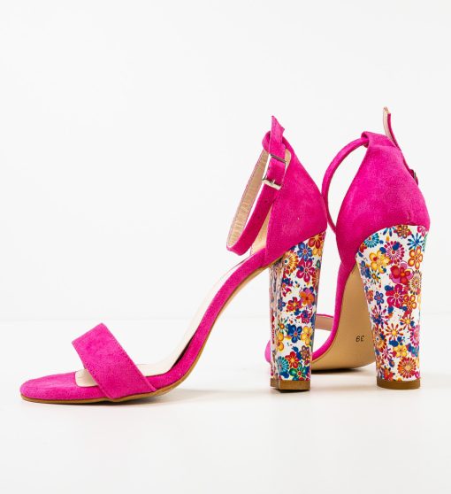 Sandale dama Florys Fuchsia-Sandale cu toc-Sandale cu toc