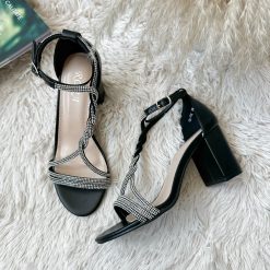 Sandale dama cu toc gros negre GH112 N6-2-Incaltaminte > Incaltaminte dama > Sandale dama
