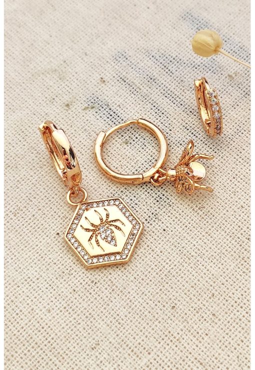 Set de 2 perechi de cercei si inel-FEMEI/GENTI SI ACCESORII/Bijuterii-GENTI SI ACCESORII/Bijuterii