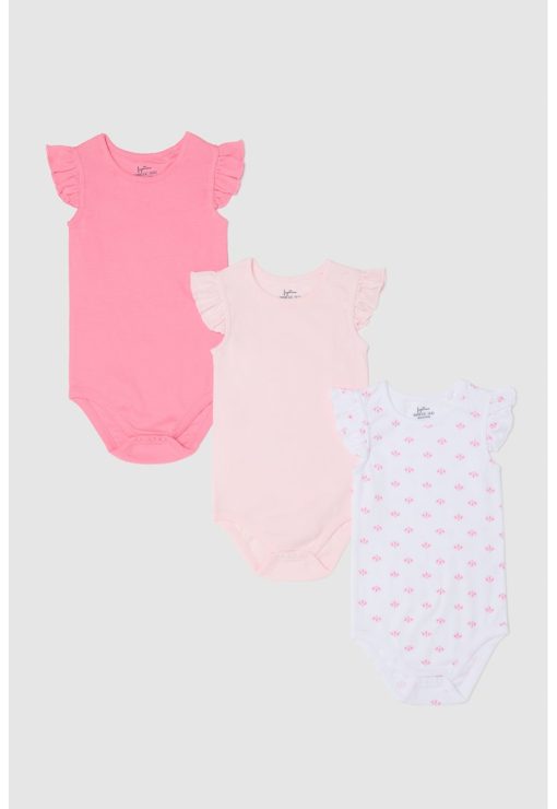 Set de body-uri cu maneci cu volane - 3 piese-FETE/IMBRACAMINTE/Seturi de imbracaminte-IMBRACAMINTE/Seturi de imbracaminte