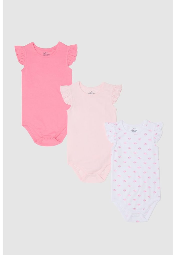 Set de body-uri cu maneci cu volane - 3 piese-FETE/IMBRACAMINTE/Seturi de imbracaminte-IMBRACAMINTE/Seturi de imbracaminte