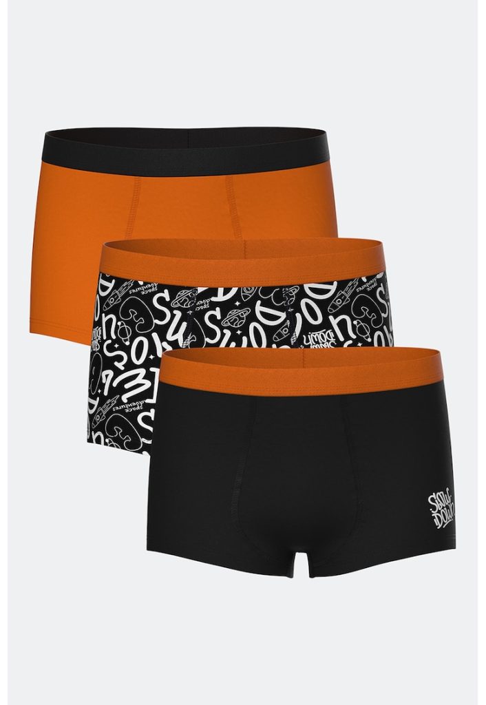 Set de boxeri cu model grafic si uni - 3 piese-BAIETI/IMBRACAMINTE/Lenjerie intima-IMBRACAMINTE/Lenjerie intima