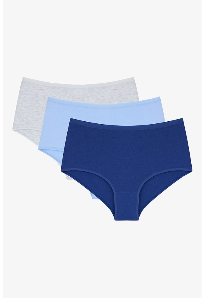 Set de chiloti cu talie inalta - 3 perechi-FEMEI/IMBRACAMINTE/Lenjerie intima-IMBRACAMINTE/Lenjerie intima