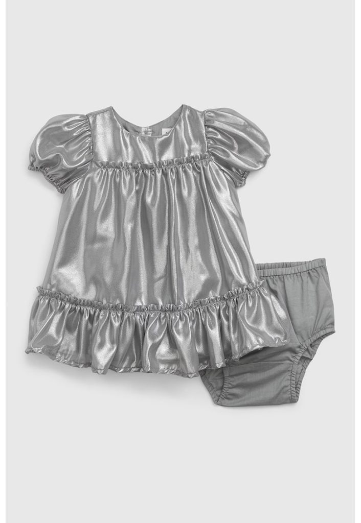 Set de chiloti si rochie cu imprimeu metalizat-FETE/IMBRACAMINTE/Rochii-IMBRACAMINTE/Rochii