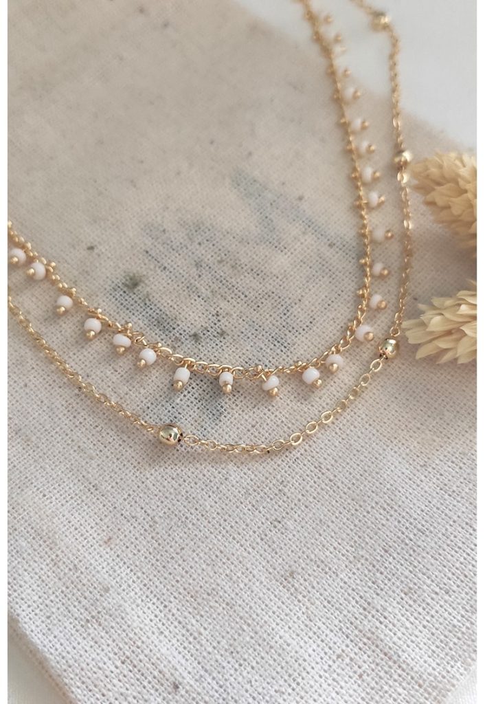 Set de colier din alama si bratara cu cristale - 2 piese-FEMEI/GENTI SI ACCESORII/Bijuterii-GENTI SI ACCESORII/Bijuterii