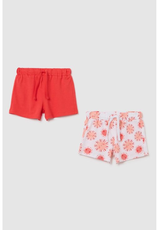 Set de pantaloni scurti cu snur de ajustare in talie - 2 perechi-FETE/IMBRACAMINTE/Sorturi-IMBRACAMINTE/Sorturi