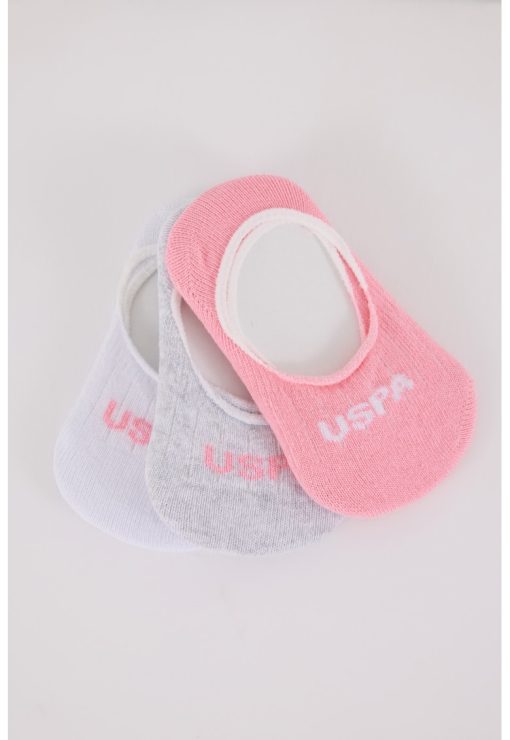 Set de sosete foarte scurte din amestec de bumbac - 3 piese - Roz pastel - Gri deschis melange-FETE/IMBRACAMINTE/Lenjerie intima-IMBRACAMINTE/Lenjerie intima