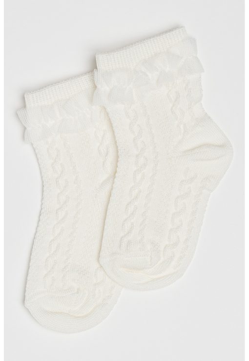 Set de sosete scurte cu insertii din dantela - 2 perechi-FETE/IMBRACAMINTE/Lenjerie intima-IMBRACAMINTE/Lenjerie intima