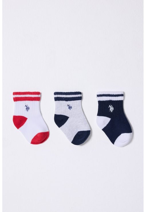 Set de sosete scurte cu logo - 3 perechi-FETE/IMBRACAMINTE/Lenjerie intima-IMBRACAMINTE/Lenjerie intima