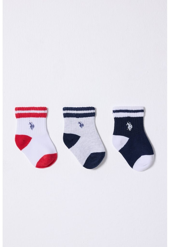 Set de sosete scurte cu logo - 3 perechi-FETE/IMBRACAMINTE/Lenjerie intima-IMBRACAMINTE/Lenjerie intima