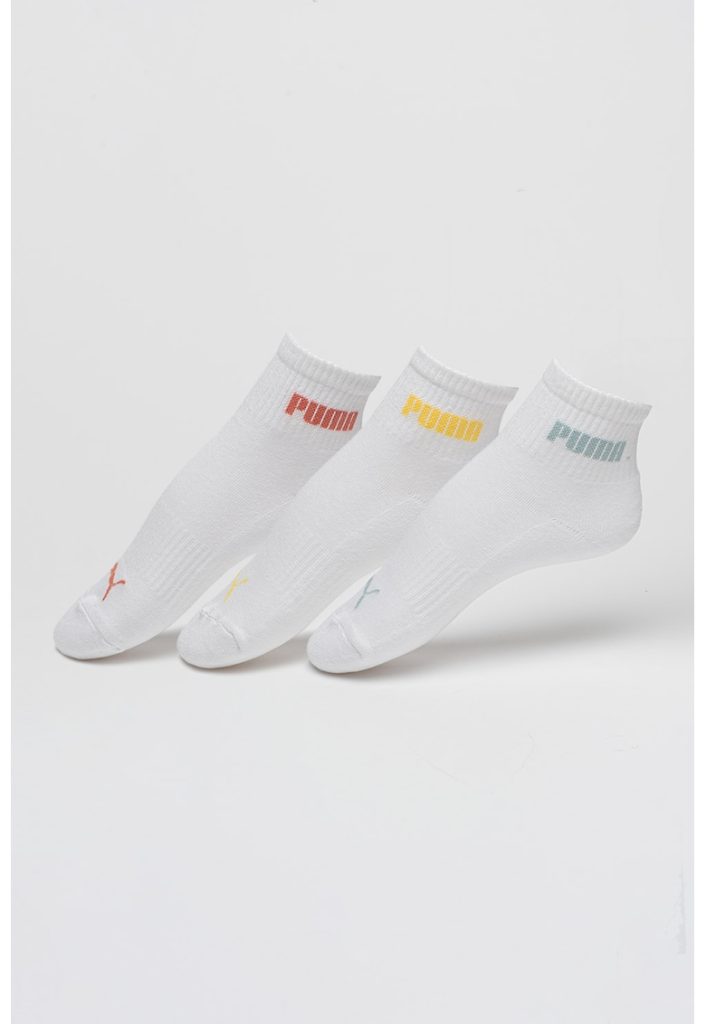 Set de sosete scurte unisex cu logo contrastant - 3 perechi-FEMEI/IMBRACAMINTE/Dresuri si sosete-IMBRACAMINTE/Dresuri si sosete
