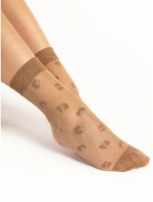 Sosete lycra cu fir metalizat si buline Fiore Pop In 15 den-FEMEI